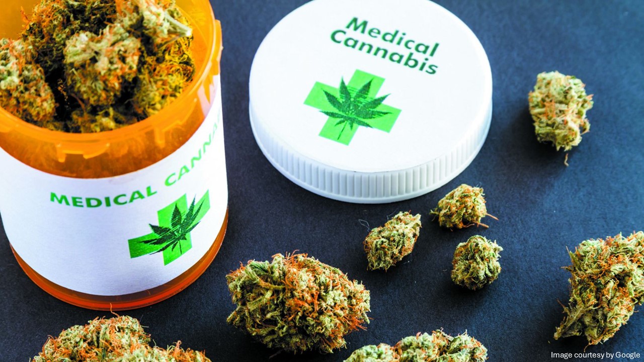 Medical marijuana on a table