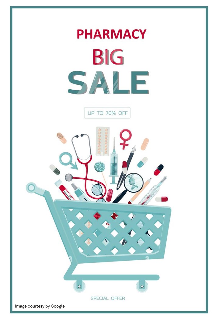 Pharma Big Sale and a basket