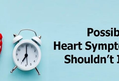 Heart health warning banner with alarm clock and red heart icon
