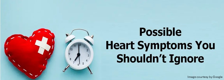 Heart health warning banner with alarm clock and red heart icon