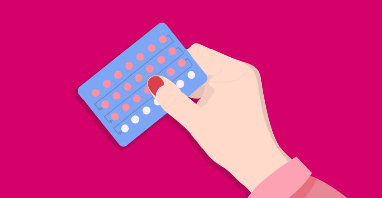 Birth control pills in blister pack