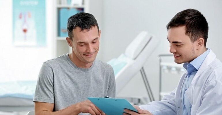 Patient discussing about Sildenafil Jelly with doctor
