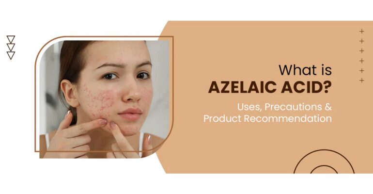 Azelaic Acid written on a brown banner
