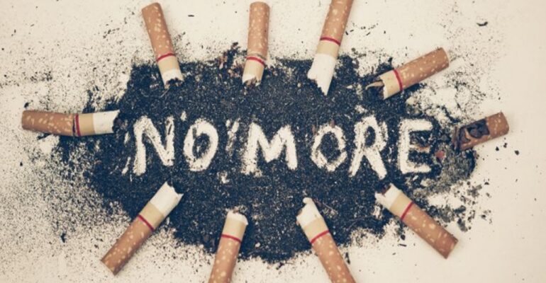 No more written around cigarette bud