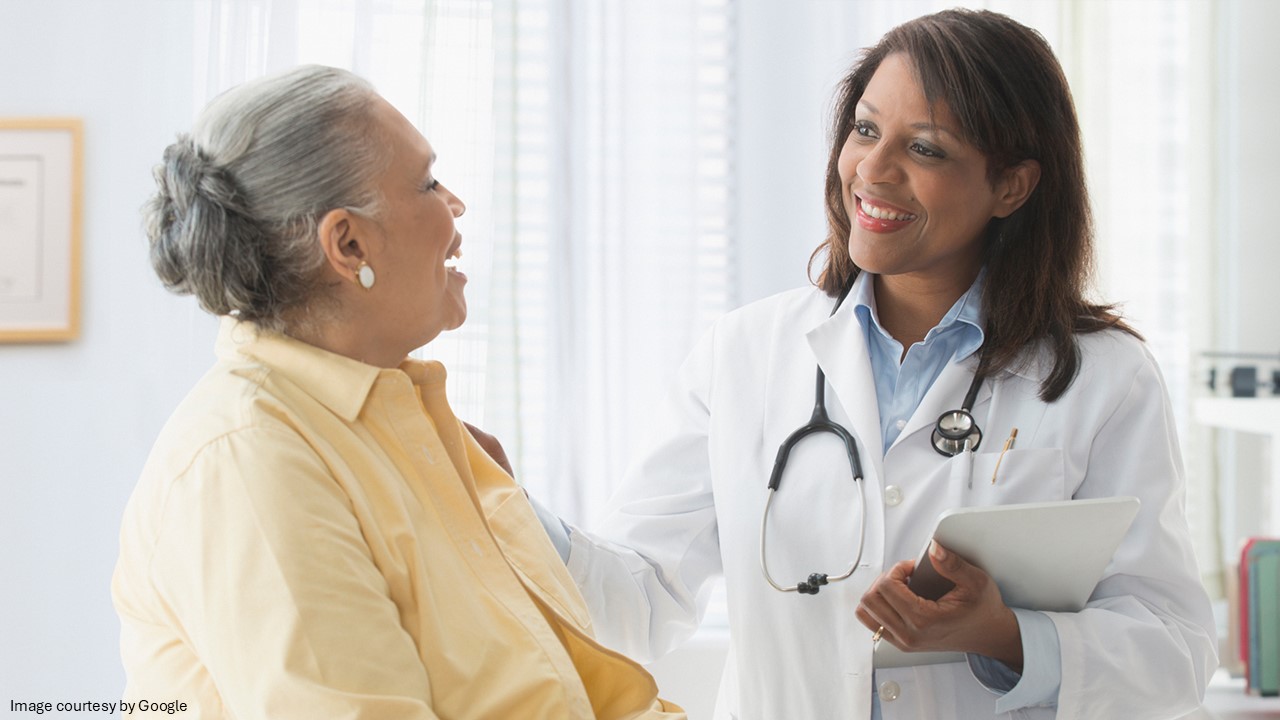 Doctor talking to a lady
