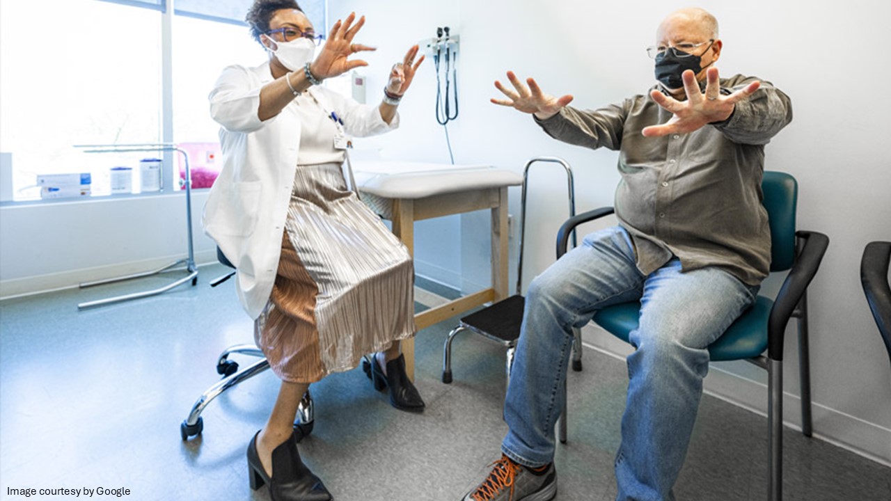doctor consulting Parkinson patients