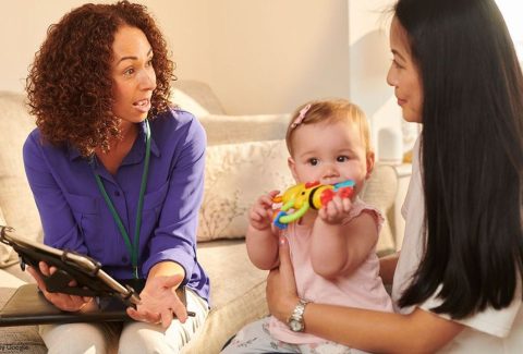 doctor consulting mom