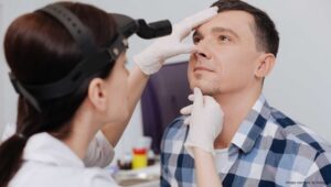 doctor checking for sinus