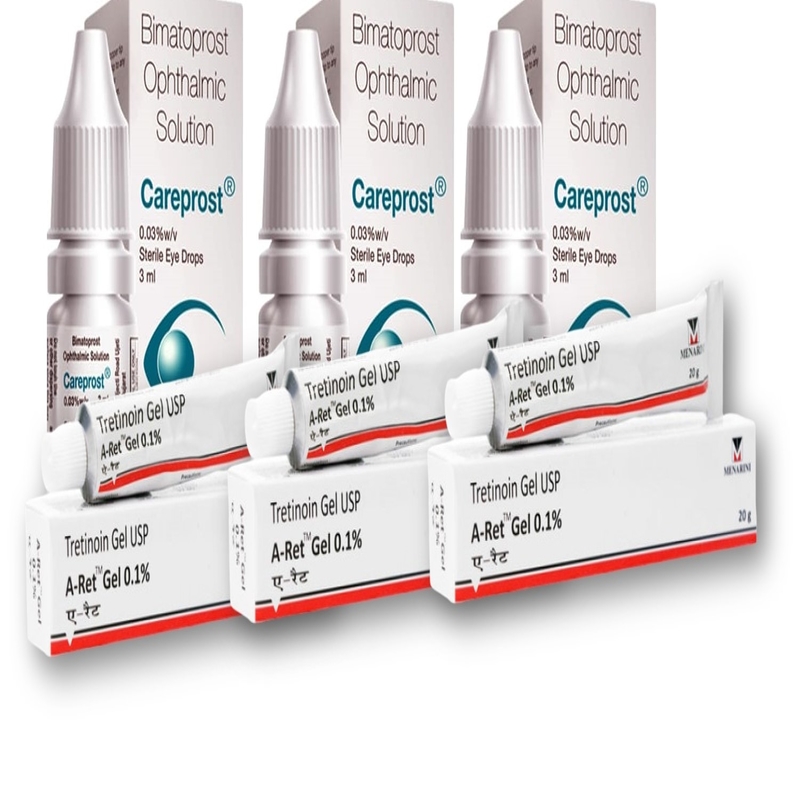 Careprost Combo Pack with A Ret Gel .1%